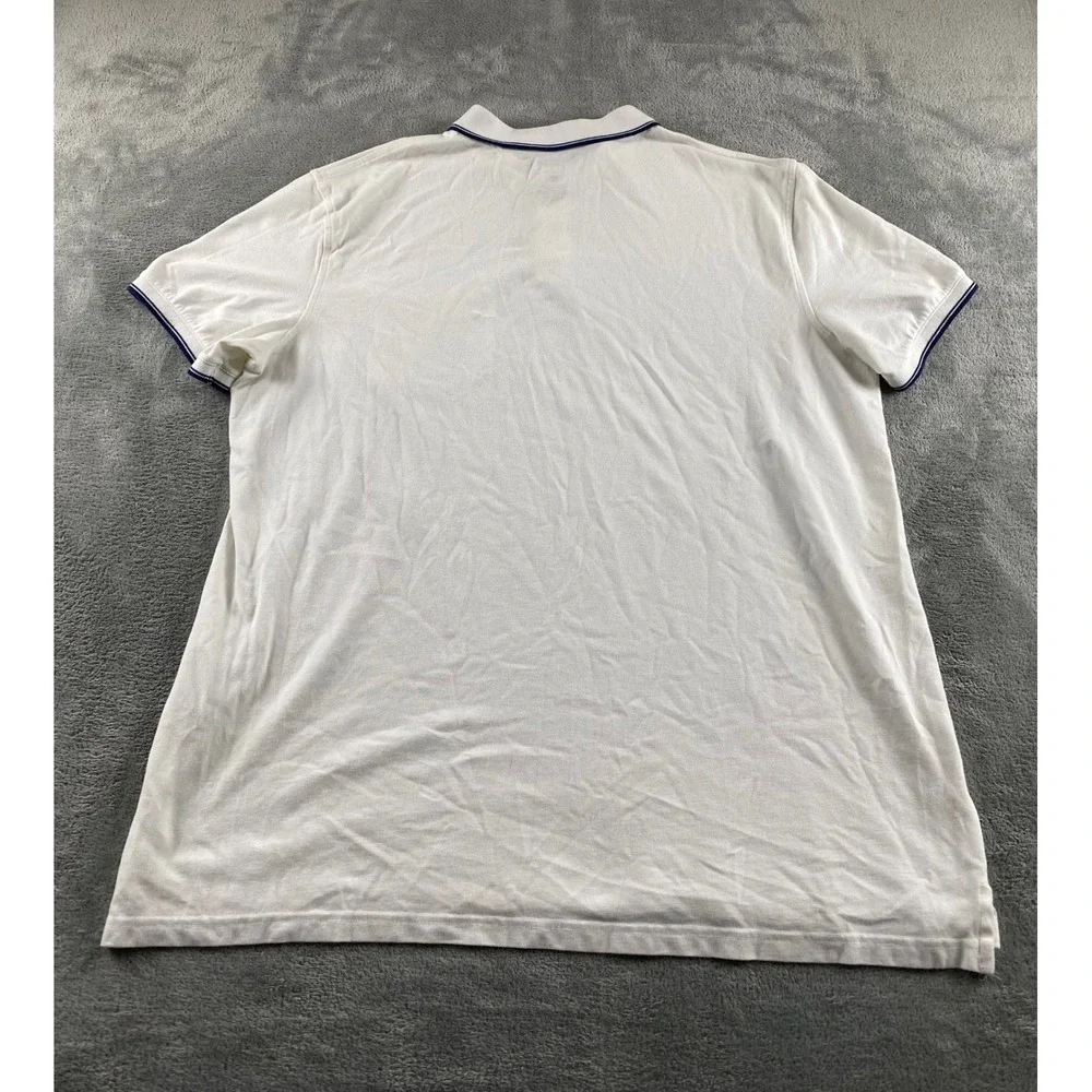 Sonoma Flexwear Mens XL White Navy Tipped Pocket‎ Polo Shirt Stretch Cotton